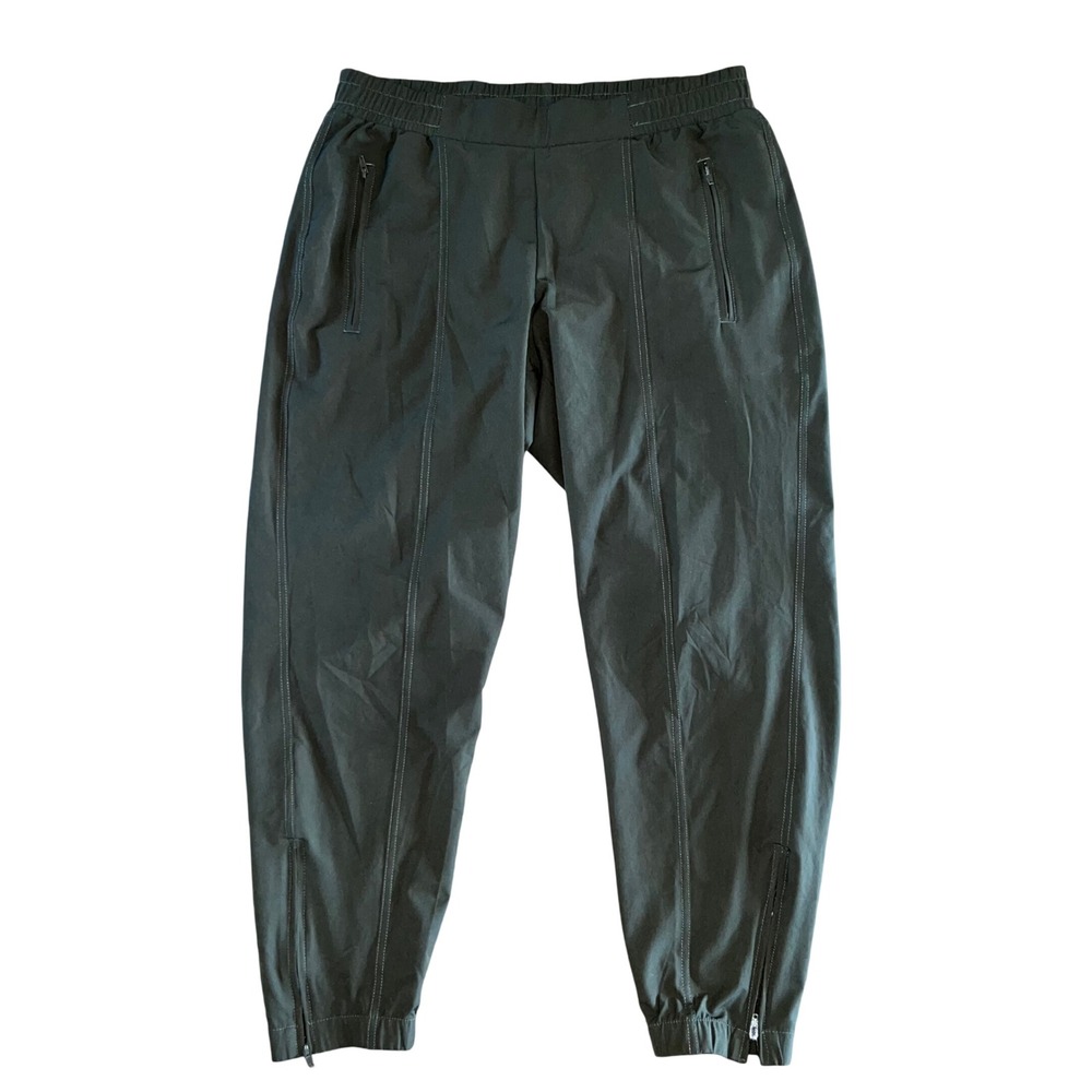 Old Navy Active Women Olive Green Zipper Ankle Joggers Seam Front Pants Size M